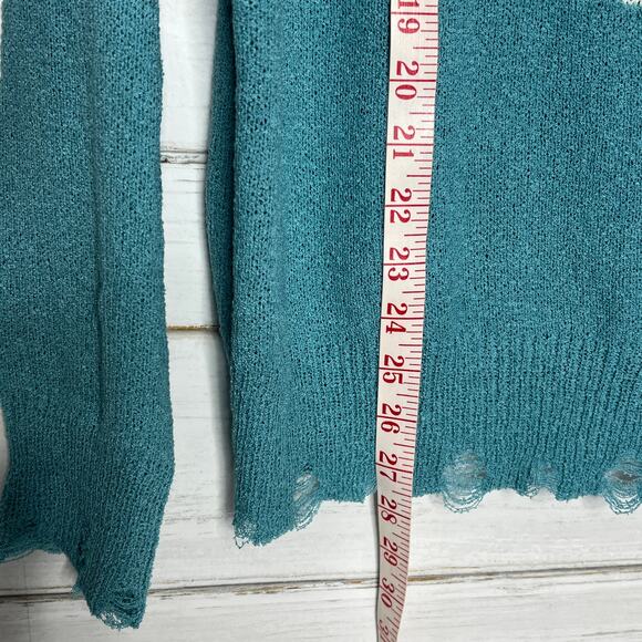 Easel Smiley Lightning Bolt Blue Sweater Women’s Small Lightweight Knit - Picture 6 of 10